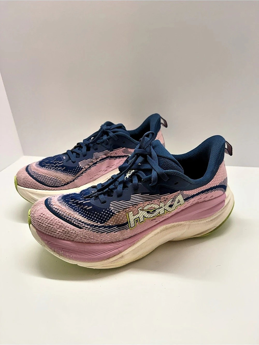 HOKA Skyflow Athletic Shoes Pink & Blue US 10B